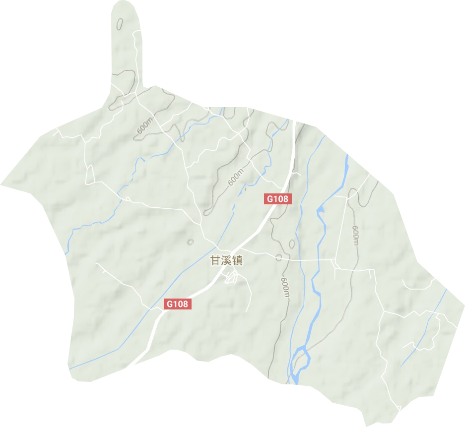 甘溪镇地形地图