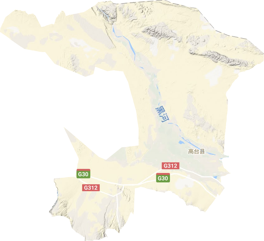 高台县地形地图