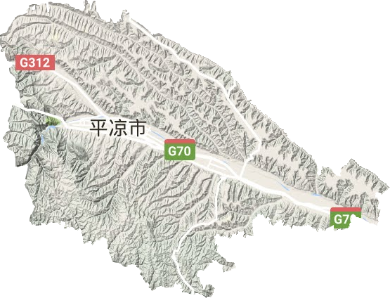崆峒区地形地图