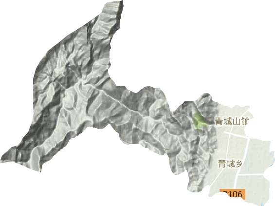 青城山镇地形地图