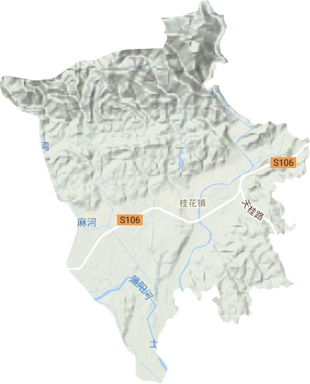 桂花镇地形地图