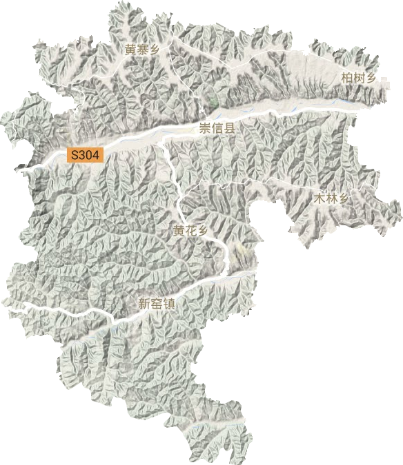 崇信县地形地图