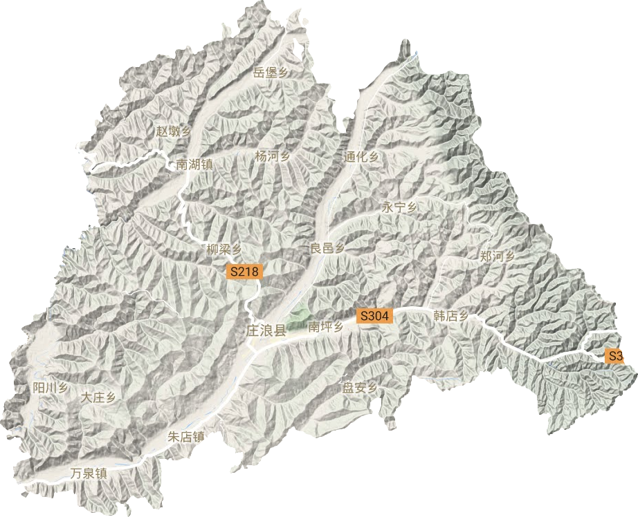 庄浪县地形地图