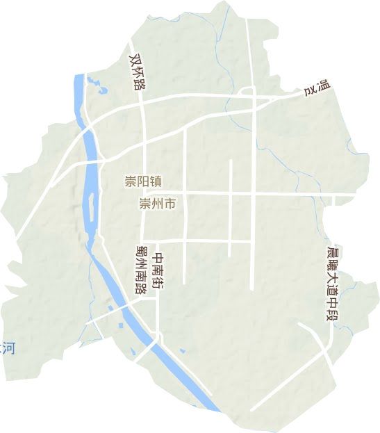崇阳街道地形地图