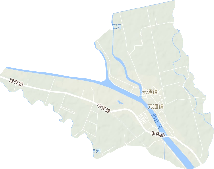 元通镇地形地图
