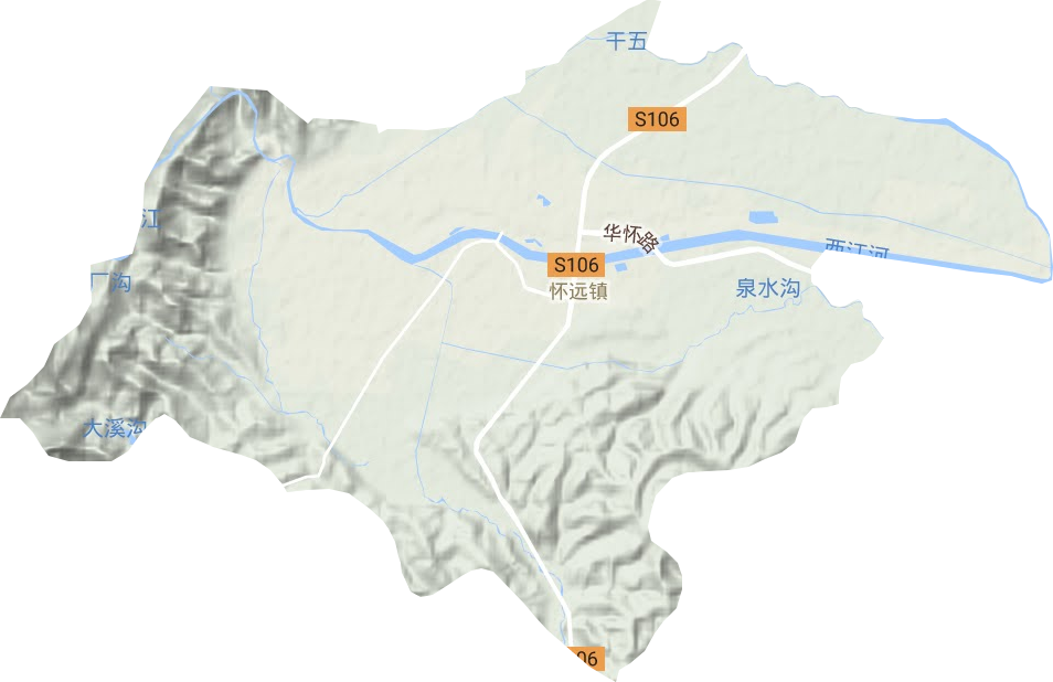 怀远镇地形地图