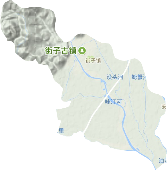 街子镇地形地图