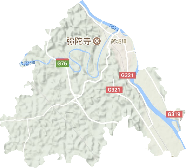 简城街道地形地图