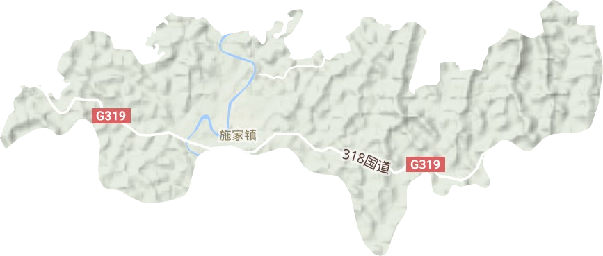施家镇地形地图