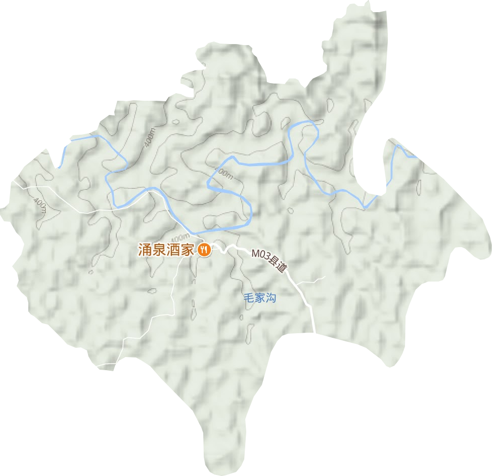 涌泉镇地形地图