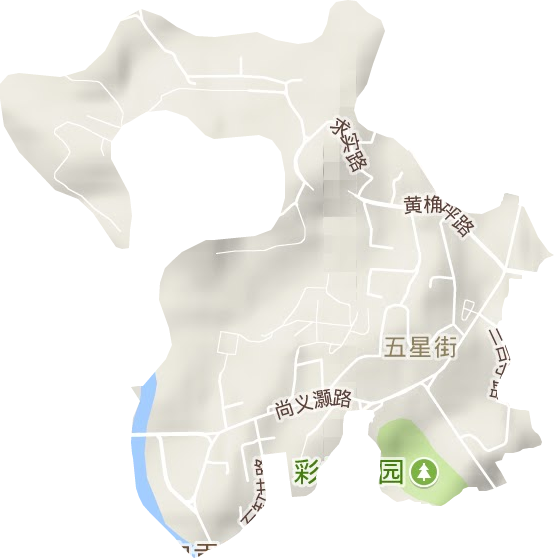五星街街道地形地图