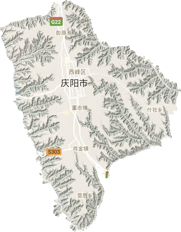 西峰区地形地图