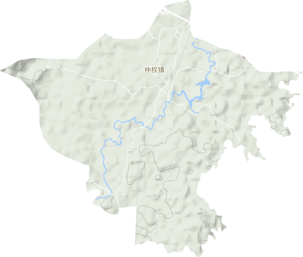 仲权镇地形地图