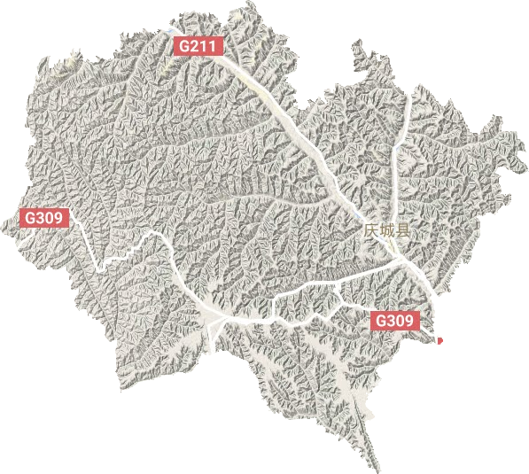 庆城县地形地图