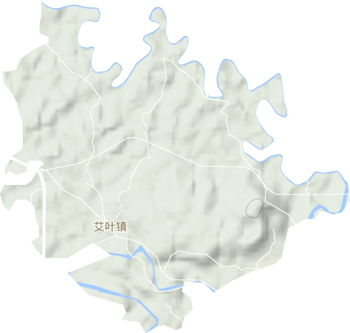 艾叶镇地形地图