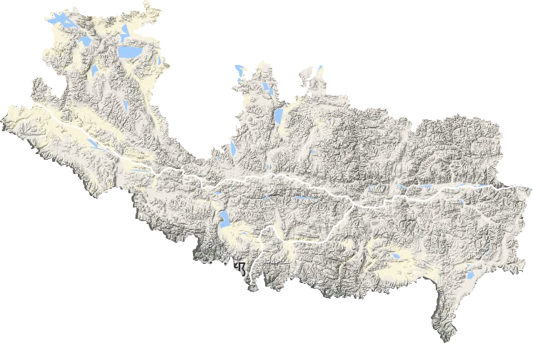 日喀则市地形地图