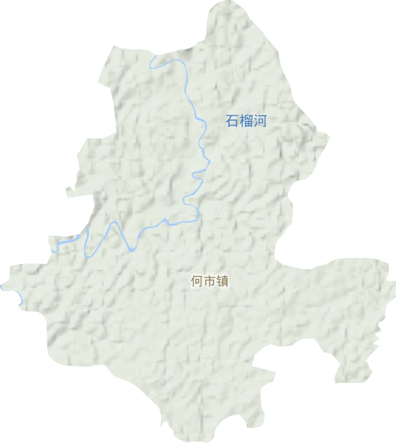 何市镇地形地图