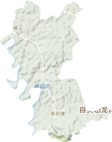 新民镇地形地图