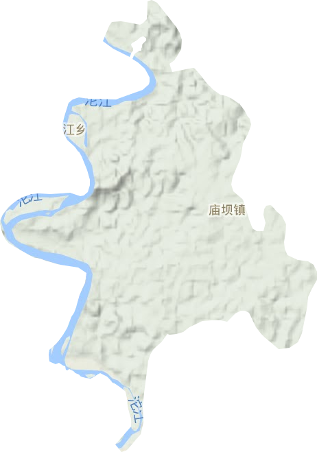 庙坝镇地形地图