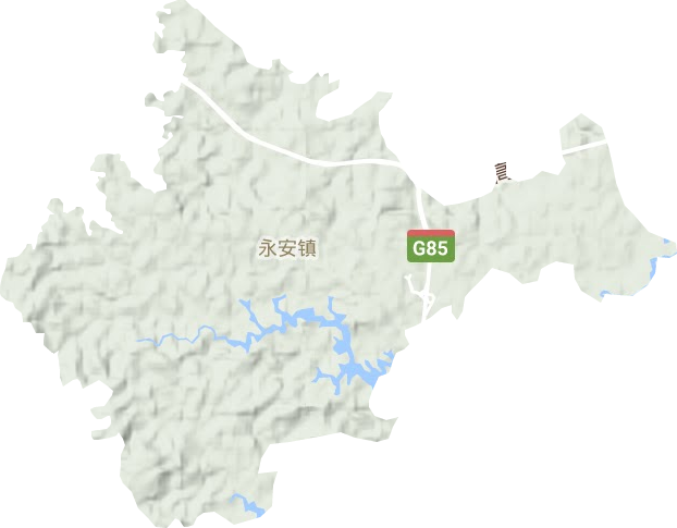 永安镇地形地图