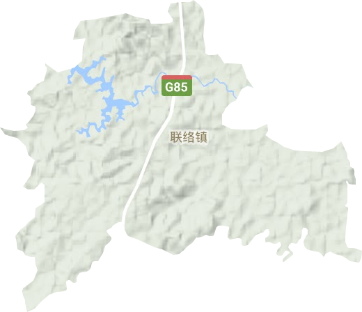 联络镇地形地图