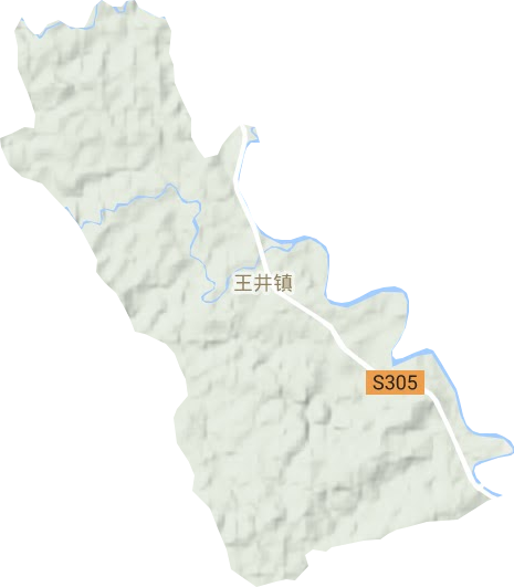 王井镇地形地图