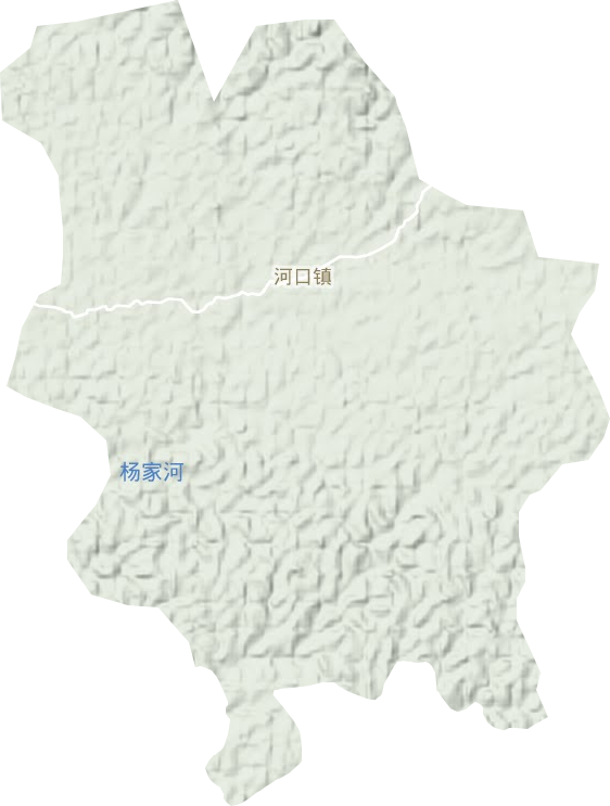 河口镇地形地图