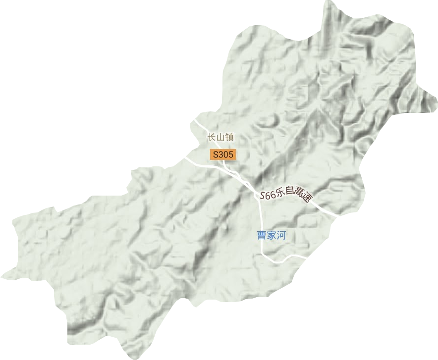 长山镇地形地图