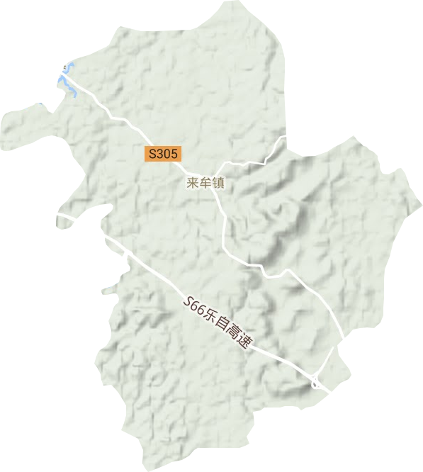 来牟镇地形地图
