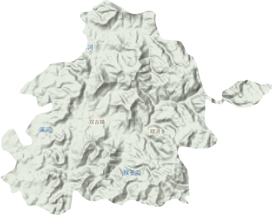 双古镇地形地图