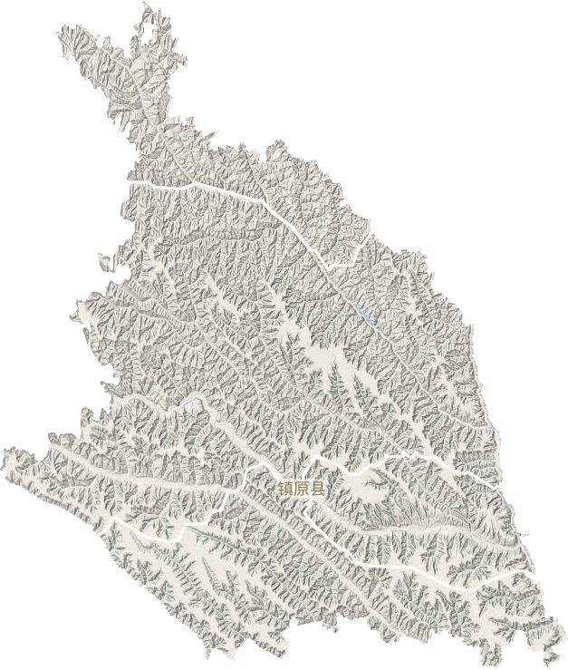 镇原县地形地图