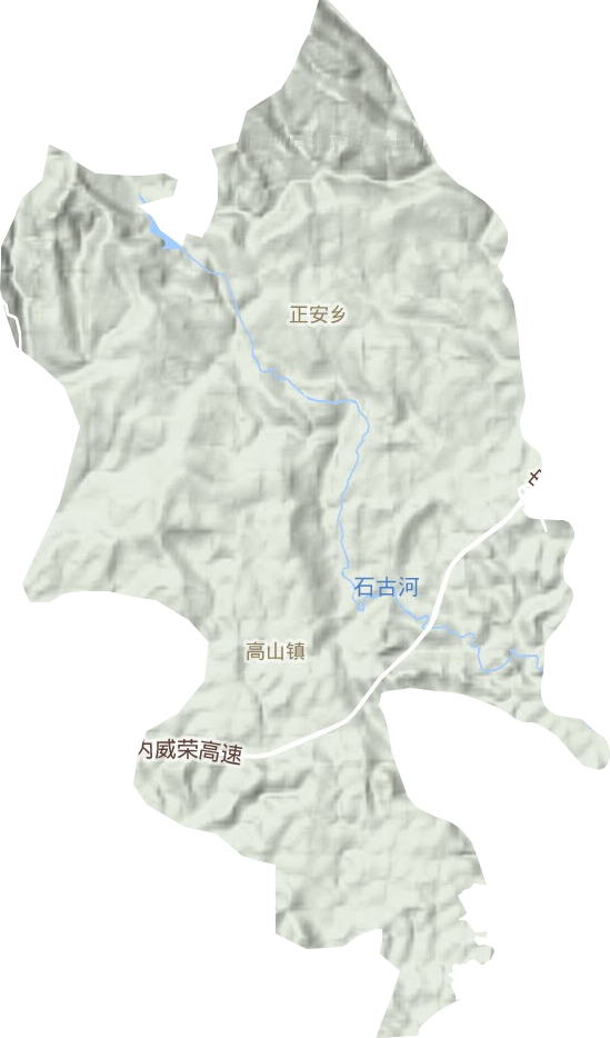 高山镇地形地图