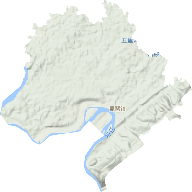 琵琶镇地形地图