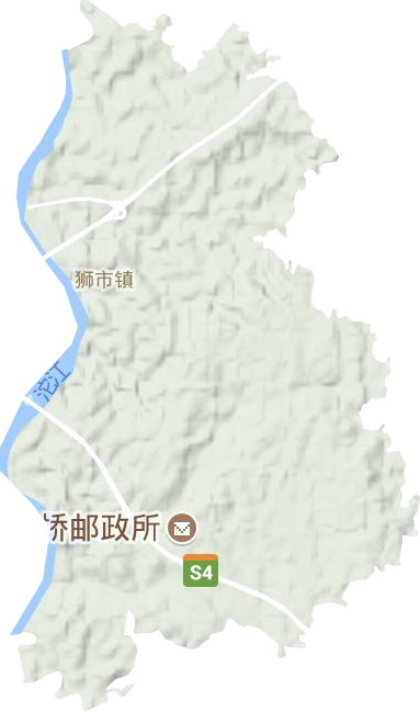 狮市镇地形地图