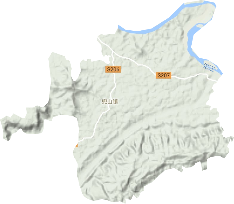 兜山镇地形地图