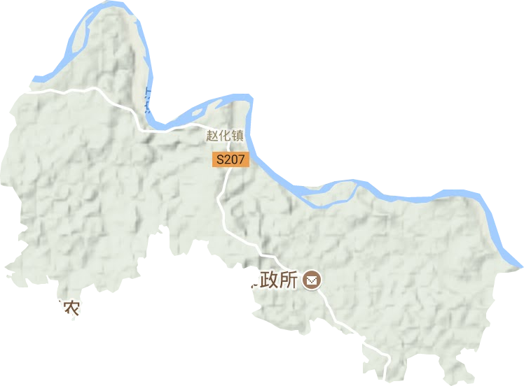 赵化镇地形地图