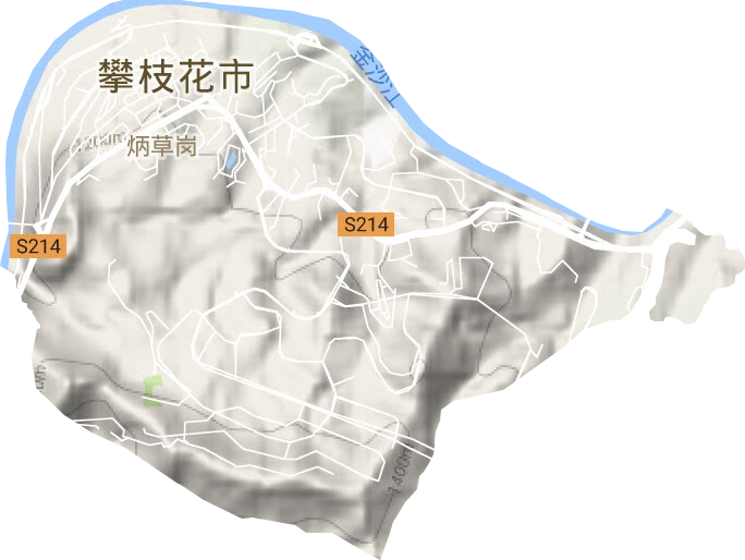 炳草岗街道地形地图