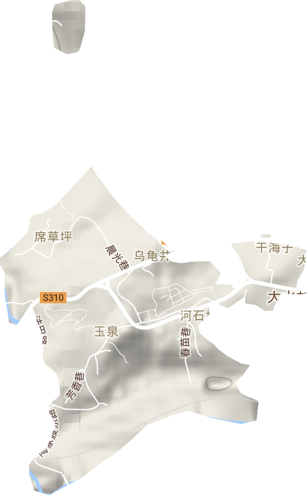 玉泉街道地形地图