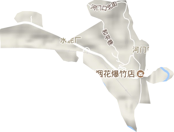 河门口街道地形地图