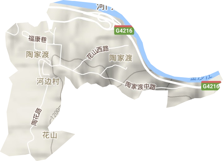 陶家渡街道地形地图