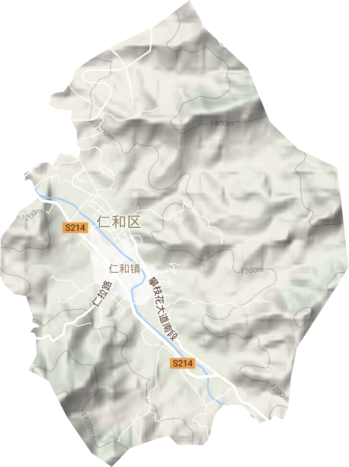 仁和镇地形地图