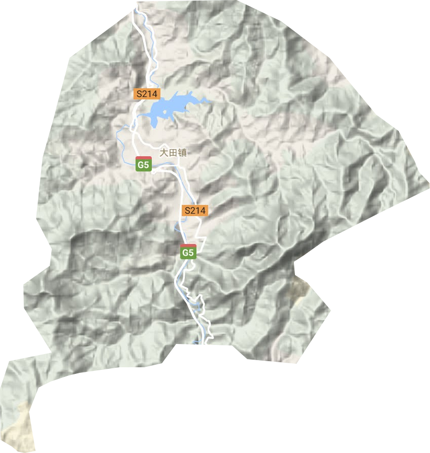 大田镇地形地图
