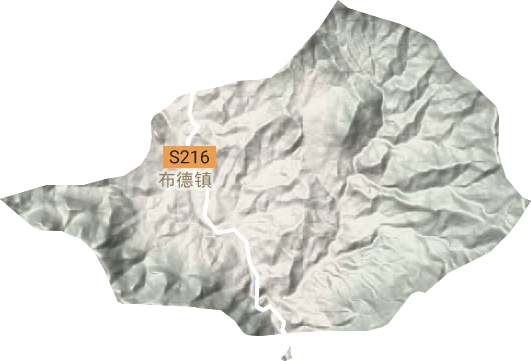 布德镇地形地图