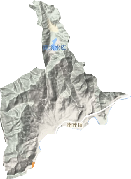 撒莲镇地形地图