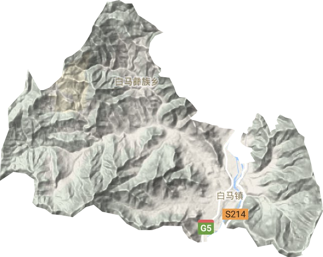 白马镇地形地图
