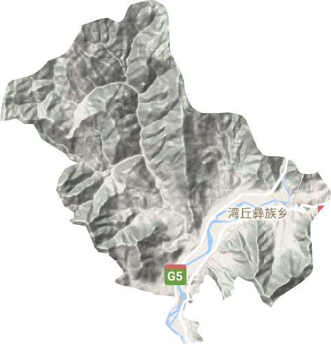 湾丘彝族乡地形地图