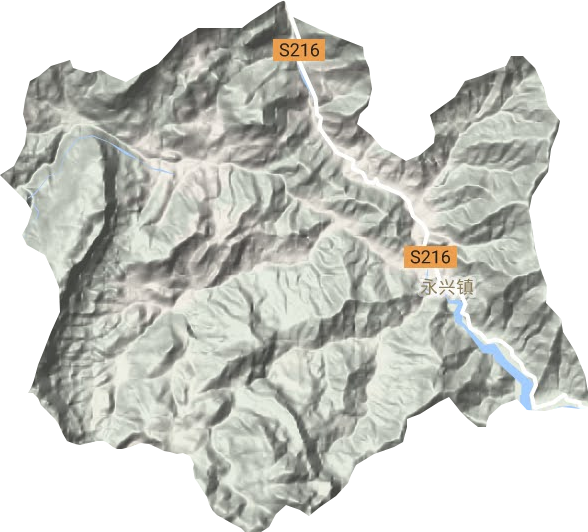 永兴镇地形地图