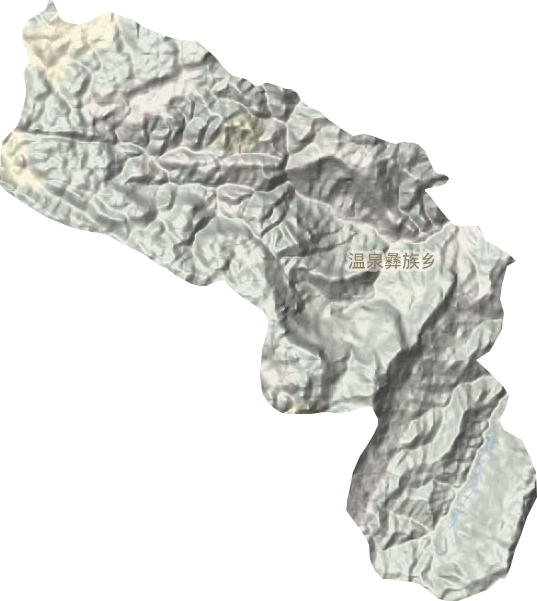 温泉彝族乡地形地图