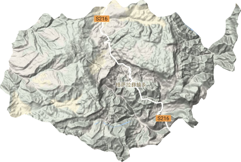 格萨拉彝族乡地形地图