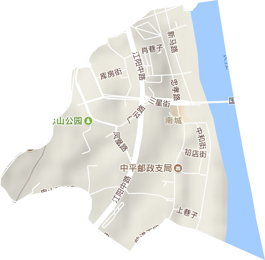 南城街道地形地图